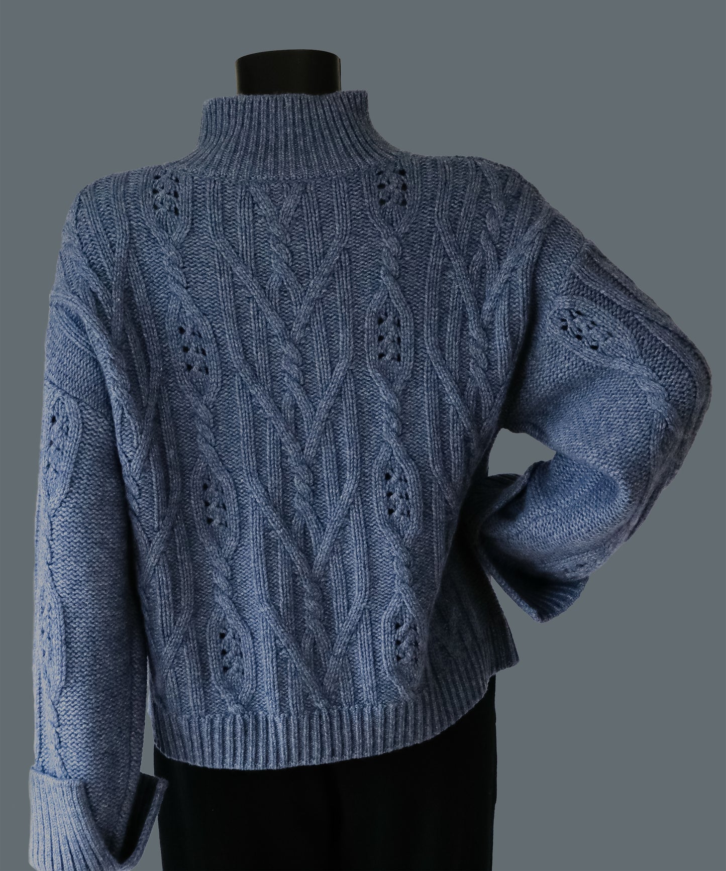 Zopfstrickpullover aus wiederverwertetem Kaschmir